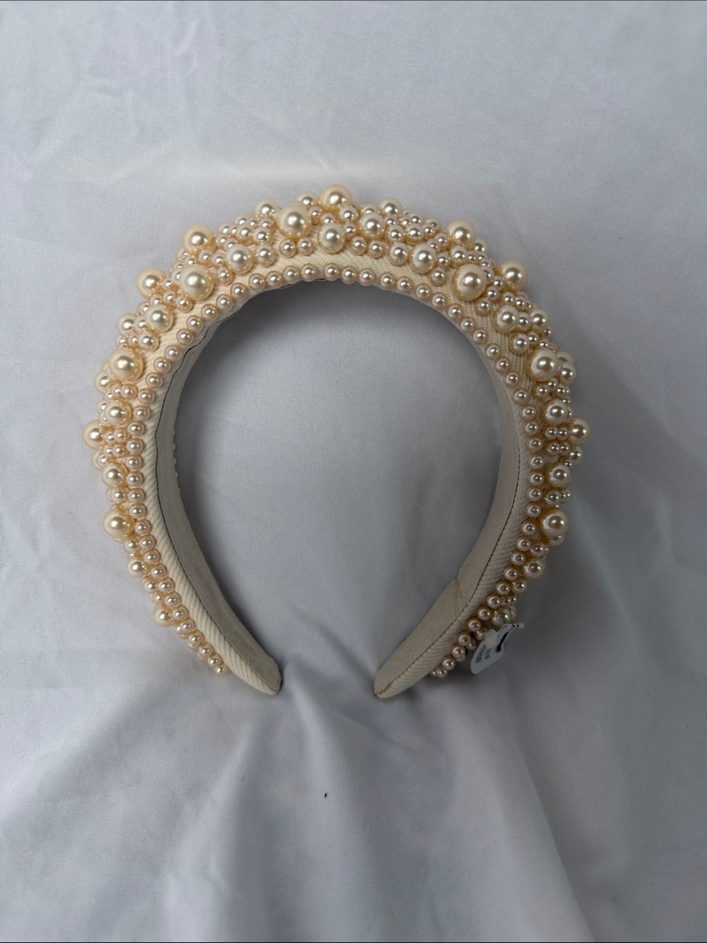 Free People white Pearl Clustered Cream Padded Headband
